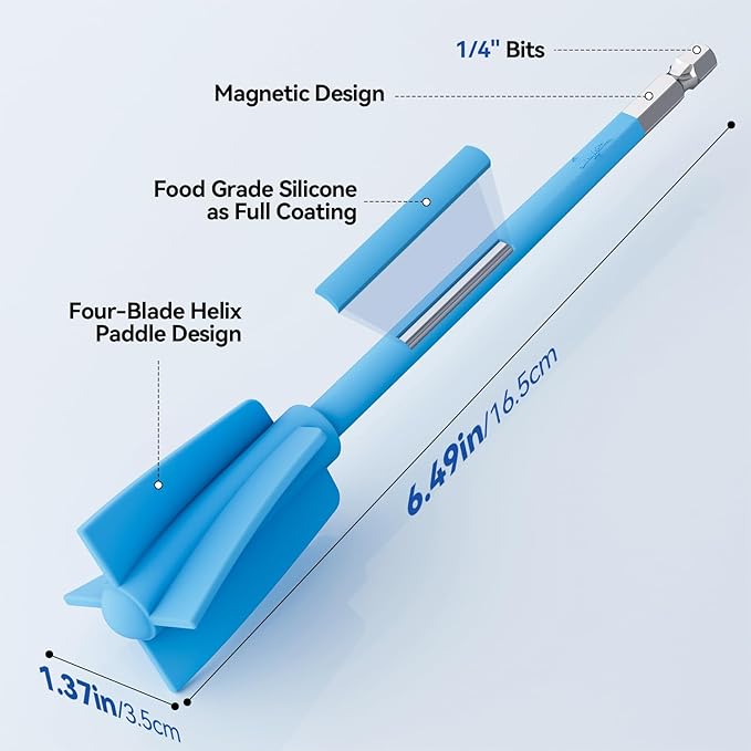 Suzzam Silicone Resin Mixer Paddles, 1/4" Drill Epoxy Mixer Attachment - Image 2