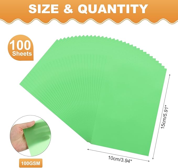 MECCANIXITY 100 Sheet Colored Vellum Paper 4" x 6", 100gsm Translucent - Image 2