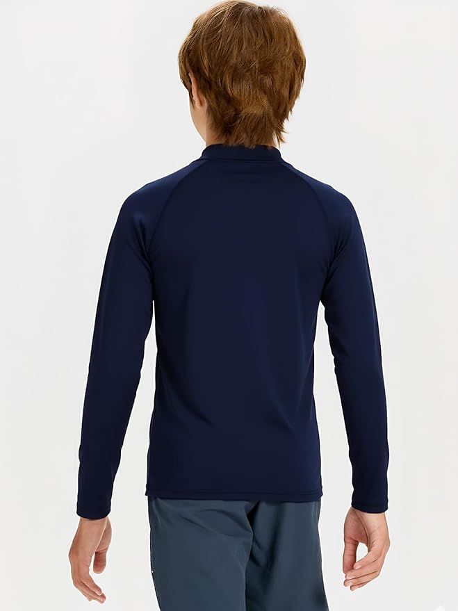 DEVOROPA Youth Boys Compression Thermal Shirt Long Sleeve Kids Fleece Baselayer Soccer Baseball Undershirt Slim/Regular/Husky