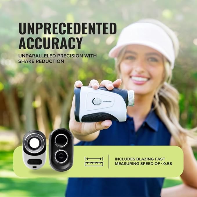Pro Tour Golf Rangefinder with Slope - Range Finder Golf with Ultra-Strength Magnet - Laser Rangefinder with Slope Technology & Flag Pole Lock Vibration - Golf Range Finder