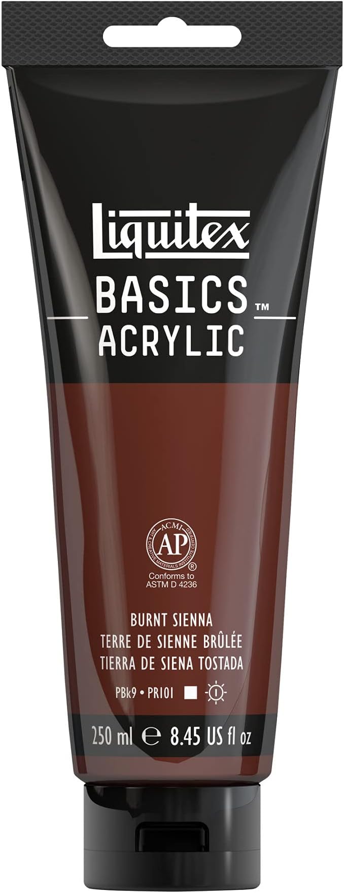 Liquitex BASICS Acrylic Paint, 250ml Tube, Burnt Sienna - Image 2
