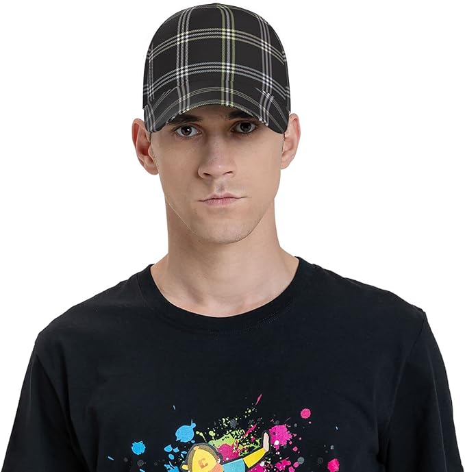 Vintage Cute Plaid Baseball Cap for Men Women,Adjustable Dad Hat Baseball Hat Summer Snapback Cap Outdoor