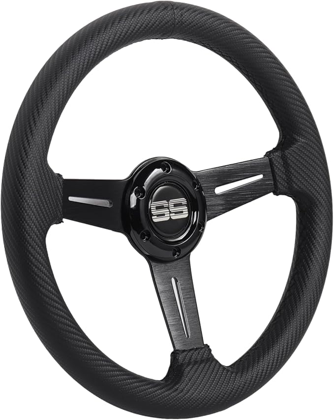 N2MU Golf Cart Steering Wheel 13 inch Universal for EZGO TXT RXV Club Car DS Precedent and Yamaha Black