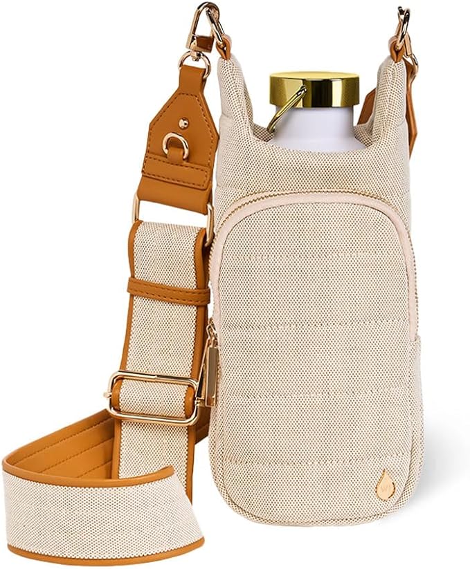 WanderFull® Original HydroBag® Collection, Water Bottle Holder, Gift for Women, Mom, Girlfriend, w/Strap & Phone Pocket, Hands-Free Crossbody Water Bottle Bag