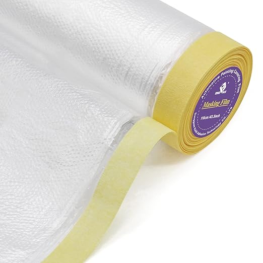 BOMEI PACK 6Rolls Pre-Taped Masking Film, Tape and Drape - Image 5