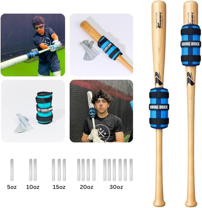 Swing Brick Bat Weight - Baseball & Softball Batting Training Aid, Adjustable Bat Weight for Baseball Youth Overload Swing Training. from 5-30 oz. Bat Weights for Use While Hitting.