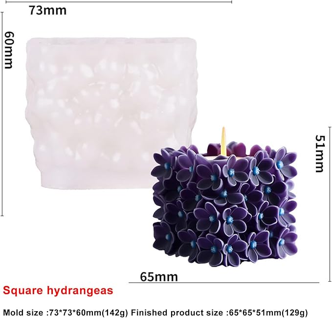 Peony Bouquet Candle Soap Molds, 3D Peony Silicone Mold - Image 3