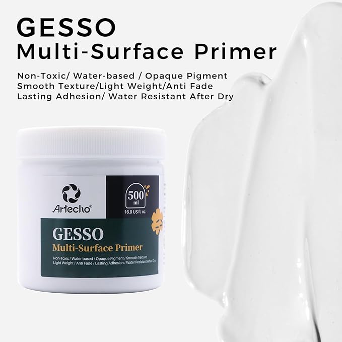 Artecho White Gesso 16.9oz / 500ml, Gesso Primer - Image 4