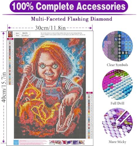 6 Pack Halloween Diamond Art Kits for Adults without Frame 12x16 Inch