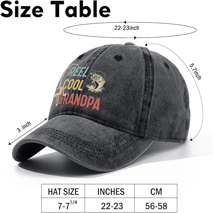 Fishing Adjustable Cotton Baseball Cap, Funny Trucker Hat Gift for Men Women Grandpa Dad Fishing Lover Fisherman