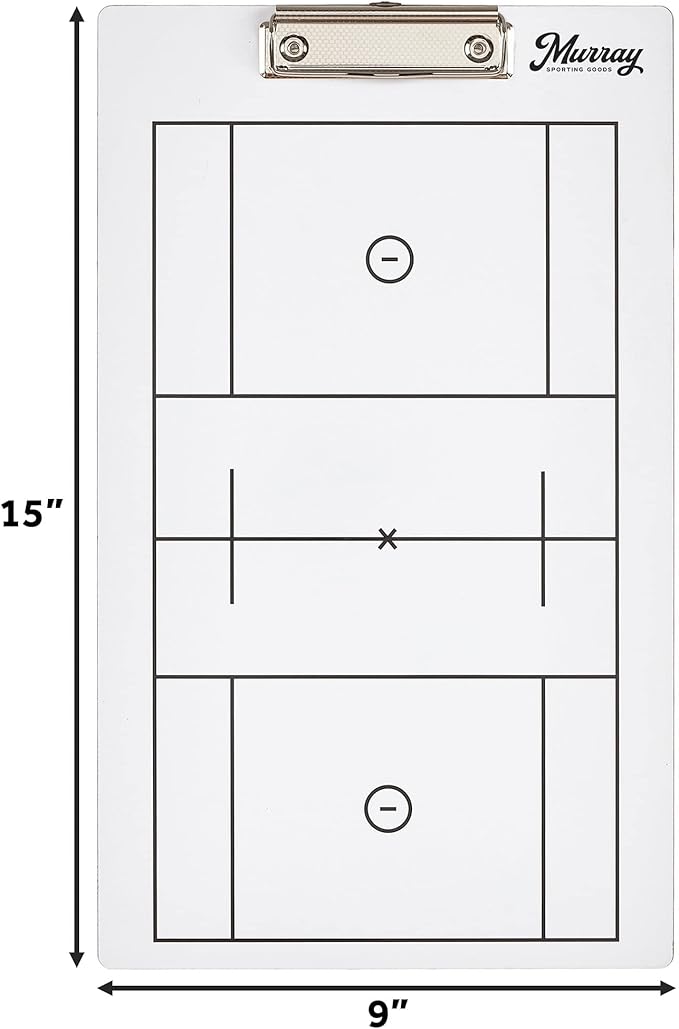 Murray Sporting Goods Dry Erase Coaches Clipboard | Double-Sided Dry Erase White Board