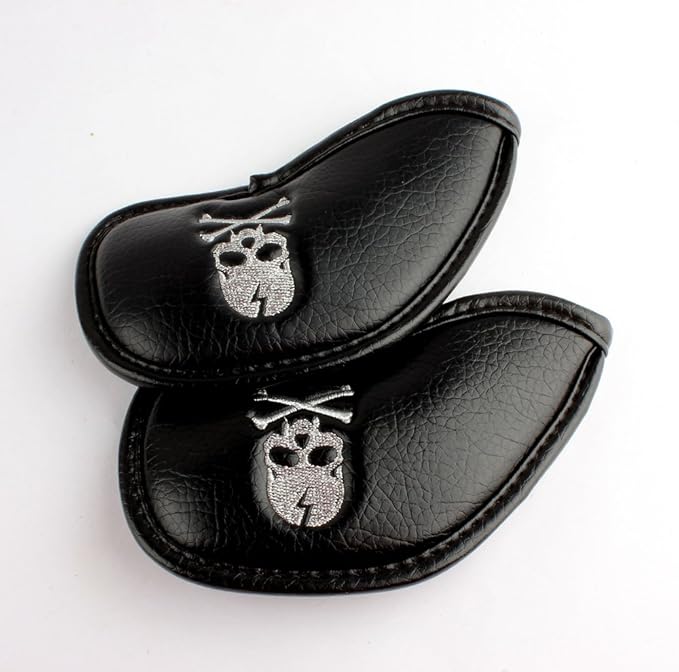 Craftsman Golf Skull Skeleton Black Golf Club Head Covers Headcover for Woods Driver and Hybrids Irons