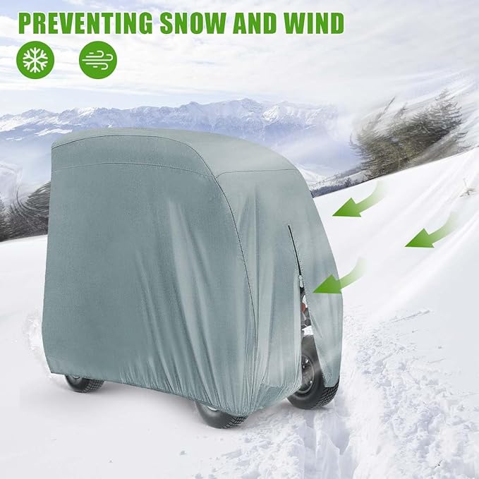 KISEER 4 Passenger 420D Waterproof Golf Cart Cover fits EZ GO Club Car Yamaha, Sunproof Dustproof