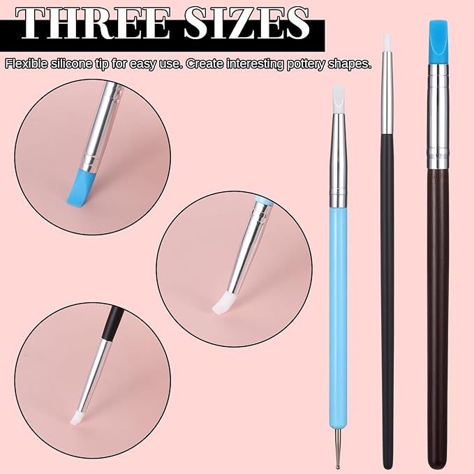 15PCS Silicone Clay Sculpting Tool, Pottery Tools Modeling Dotting Tool Resin - Image 4