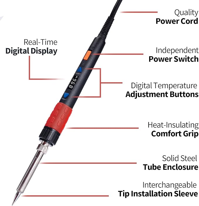 YIHUA 928D-III Soldering Iron, 110W High Power, Fully Digital Display °F /°C- - Image 4
