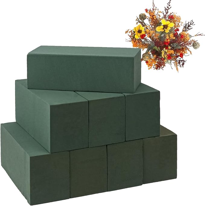 IHDYPPEW 8 PCS Green Floral Foam Blocks, Dry and Wet Florist Foam by IHDYPPEW
