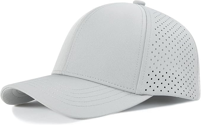 VOBOOM Men Quick Dry Baseball Cap Laser Cut Mesh Ball Curved Brim Snapback Hat
