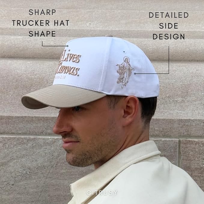 Vintage Faith & Forever Trucker Hat | Men & Women | Christian Cross Jesus Hats | Bachelorette Bride Hat | Cotton | Snapback