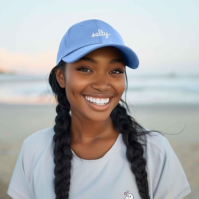 DALIX Salty Embroidered Cotton Beach Baseball Cap Adjustable Dad Hat Womens
