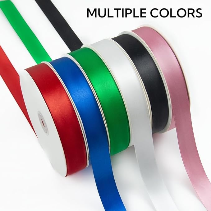 1 Inch 100 Yards Satin Ribbon Light Gold, Solid Color Fabric Ribbon - Image 5
