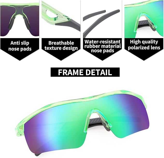 FEISEDY Kids Teens Baseball Polarized Sunglasses Sports TR90 Frame Boys Girls Cycling B2454