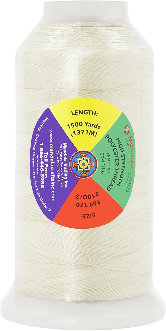 Mandala Crafts Off White Heavy Duty Thread - Image 4