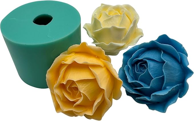 3D Rose Flower Soap Candle Wax Mold Resin Epoxy Decorated Craft Silicone Molds - Image 3