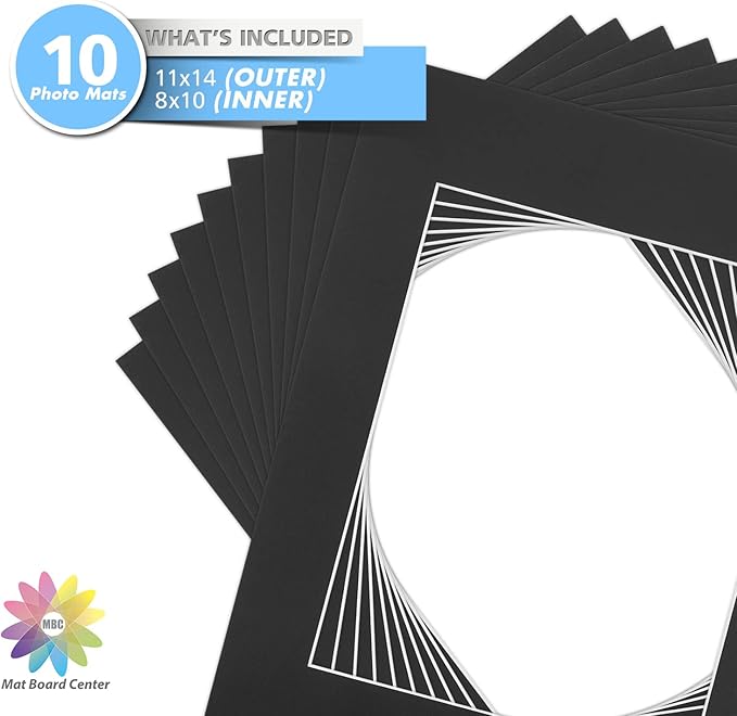 Mat Board Center, 11x14 for 8x10 Black Color Mats - Image 4