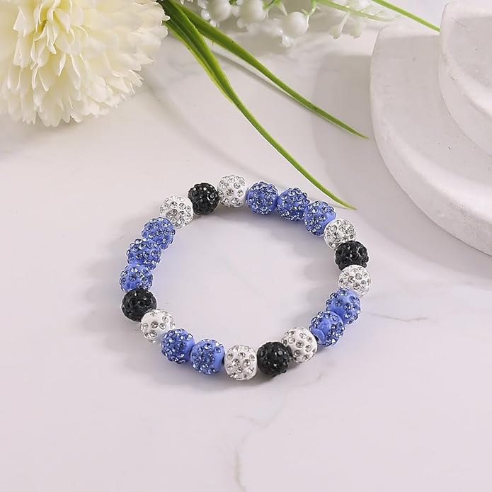 Baseball Bracelet for Women Men Baseball Mom Accessories Essentials Stuff Sparking Bead Bracelet Jewelry Baseballs Sport Fan Bracelet for Sports Game Team