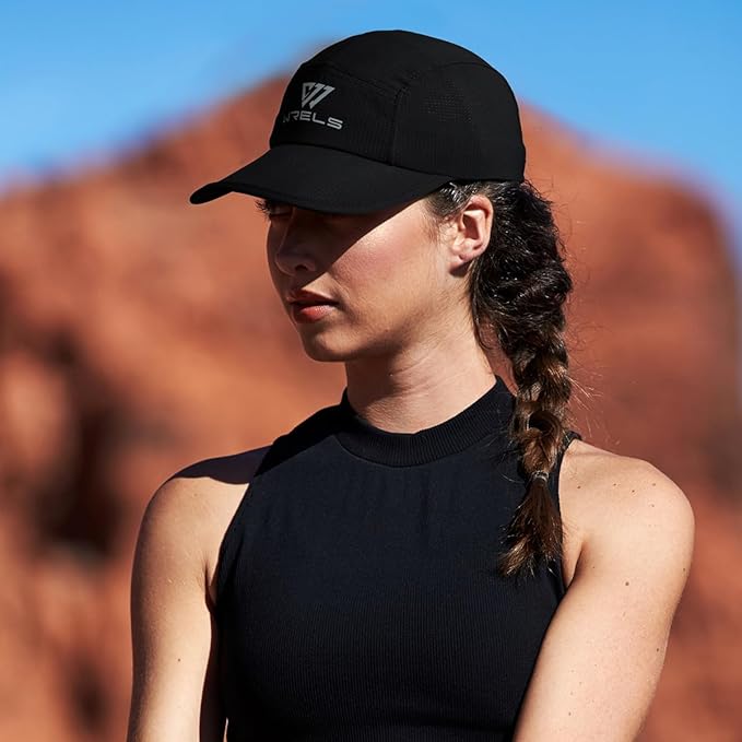 WRELS Running Racing Hat for Women Men,Quick Drying Baseball Sport Cap,Lightweight 5 Panel Hat for Outdoor Daily,One Size