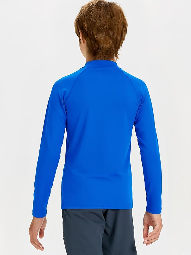DEVOROPA Youth Boys Compression Thermal Shirt Long Sleeve Kids Fleece Baselayer Soccer Baseball Undershirt Slim/Regular/Husky