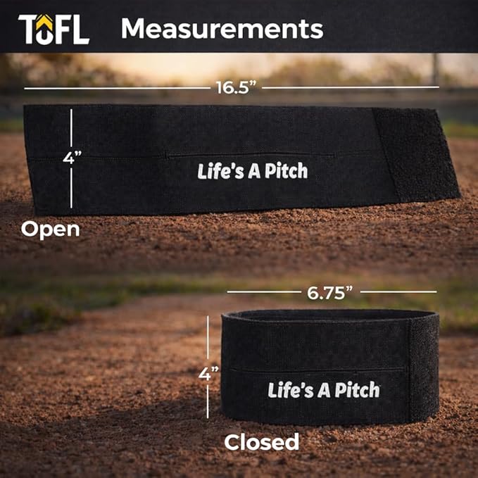 TOFL Baseball Glove Wrap Band for Break-in & Shaping | Elastic Mitt Strap | Adjustable Closure for Pocket Forming & Storage | Youth & Adult Softball Mitt Care Accessory (Message Options)