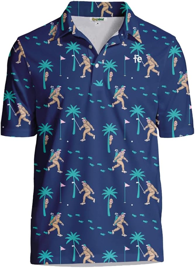 Tipsy Elves Men's Performance Golf Shirt - 4-Way Stretch, Quick Dry, Athletic Cut - Golf Polo