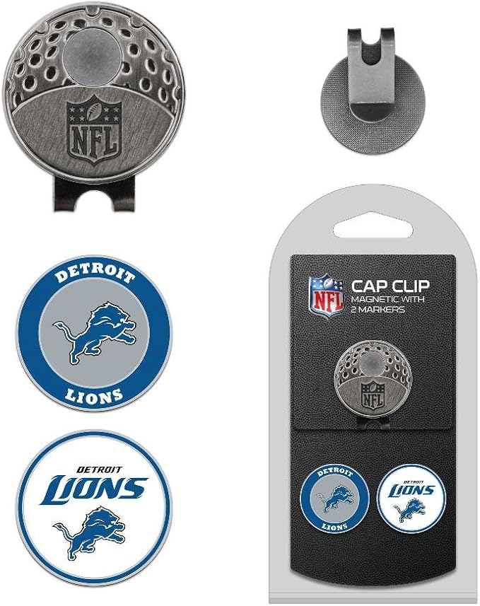 Team Golf NFL Golf Cap Clip with 2 Removable Double-Sided Enamel Magnetic Ball Markers, Attaches Easily to Hats