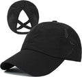 HGGE Womens Criss Cross Ponytail Baseball Cap Adjustable High Messy Bun Ponycap Quick Drying Hat