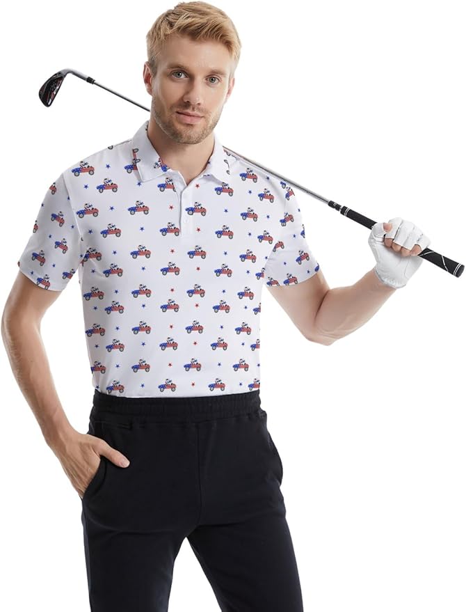 Mens Golf Shirts Golf Polo Shirts for Men Short Sleeve Polo Shirts Golf Gifts