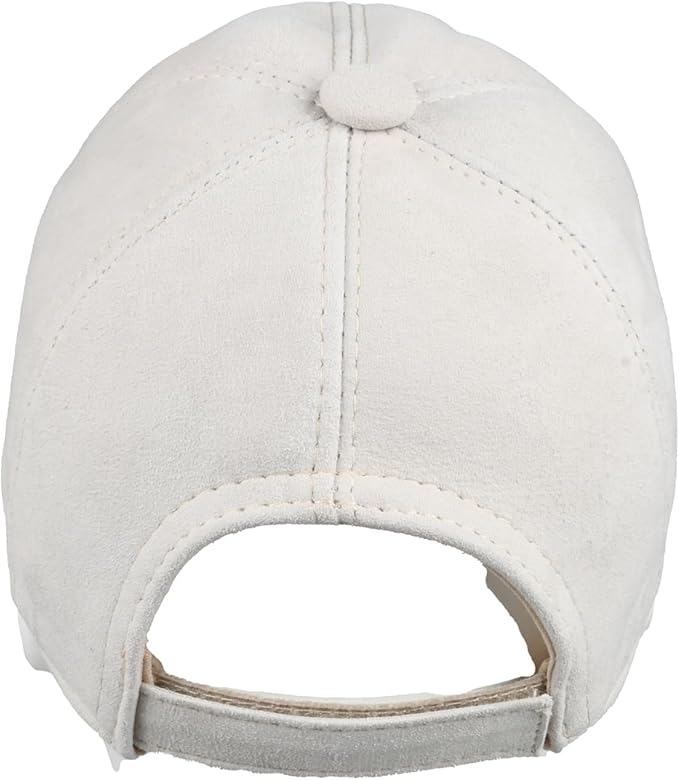 Suede Leather Baseball Cap – Unstructured 6 Panel Adjustable Strapback Hat for Men & Women