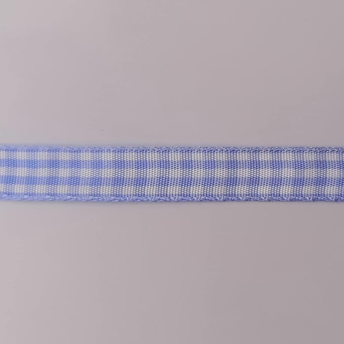 Light Blue Gingham Plaid Checked Ribbon 25 Yard Each Roll 100% Polyester - Image 9