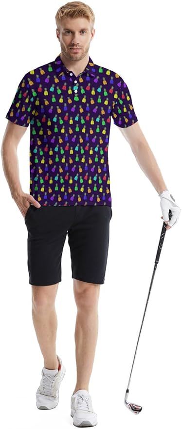 Mens Golf Shirts Golf Polo Shirts for Men Short Sleeve Polo Shirts Golf Gifts
