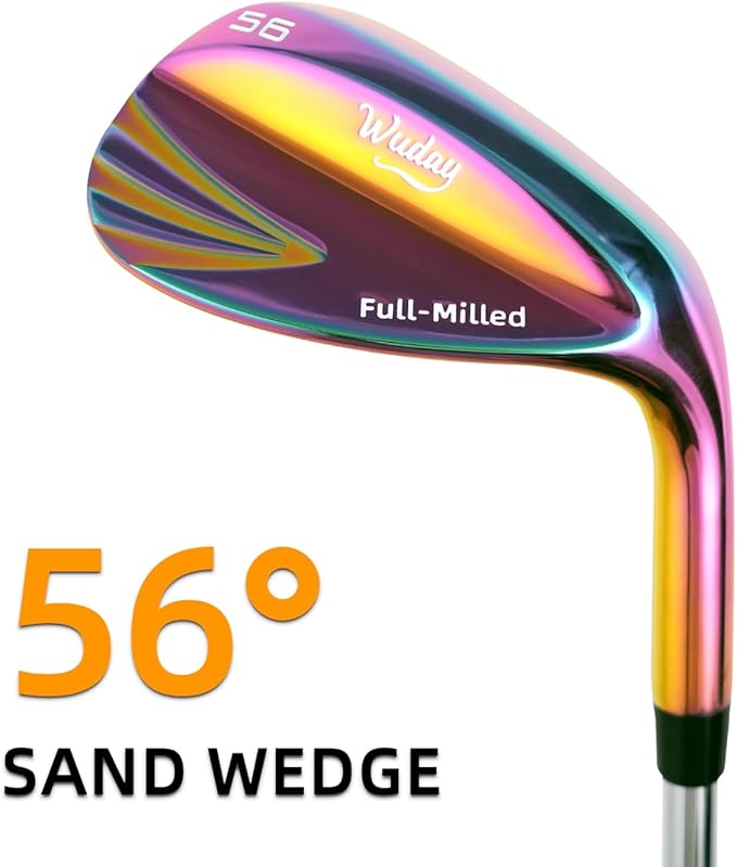 Golf Wedges for Men Right Hand 52/56/60 Degree, Full Face CNC Milled Golf Wedge Set with Gold & Color Coating, Sand Lob Gap Wedge with Enhanced Spin & Control, Premium Grip Golf Club Gift