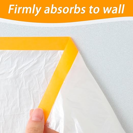 Pre-Taped Masking Film for Painting 59inx65ft Plastic Painters Sheeting Tape - Image 4