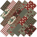 Hahafelt 10 Pcs 18"x22" Christmas Woodland Fat Quarters Plaid Fabric Bundle