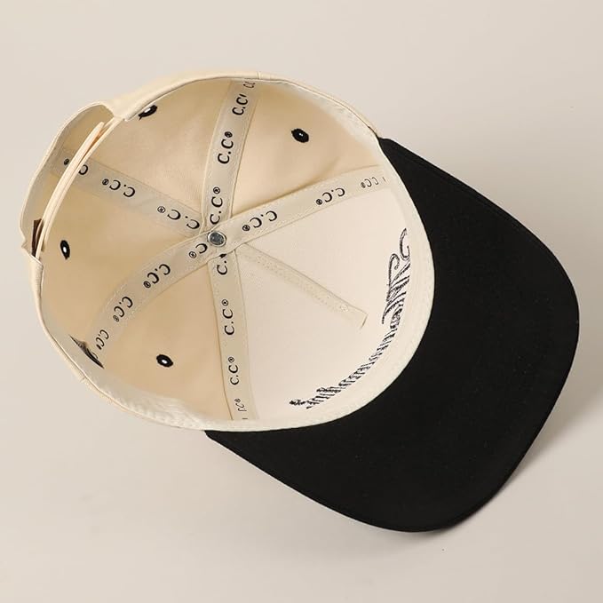 MIRMARU Two-Tone Vintage Canvas Trucker Hats for Men & Women, Adjustable Size Baseball Caps with Trendy Embroidered Design