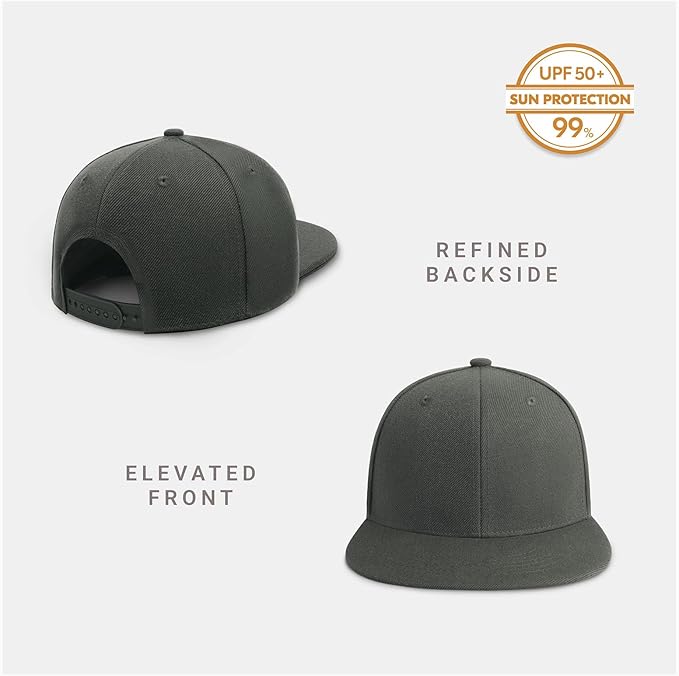 CHOK.LIDS Flat Bill Visor Classic Snapback Hat Blank Adjustable Brim High Top End Trendy Color Style Plain Tone Baseball Cap