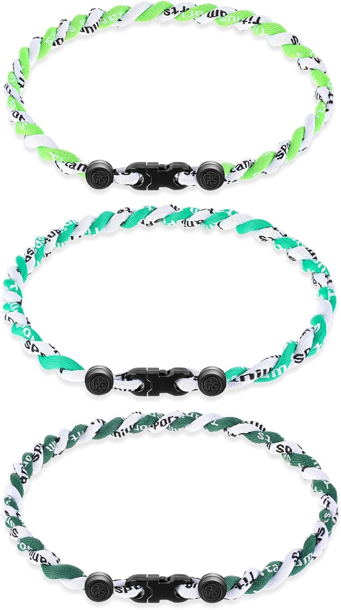 Junkin Baseball Necklaces Three Braided Rope Titanium Necklace for Fans Team Gifts Boys Men Player Softball Sports