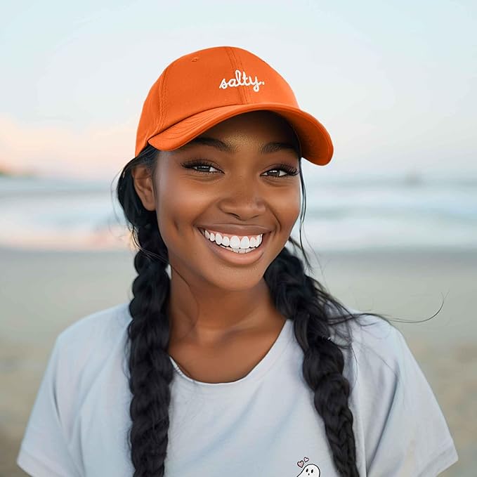 DALIX Salty Embroidered Cotton Beach Baseball Cap Adjustable Dad Hat Womens