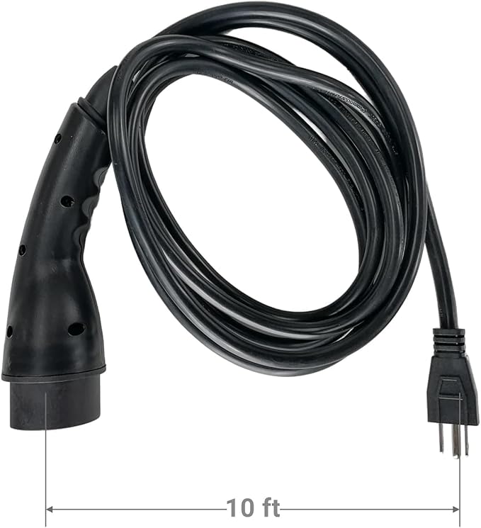 JOEEGO Charging Power Cord Assembly Compatible with Evolution EV Golf Carts, 16A 110V~220V, UL Listed, Replaces OEM# 2.04.0620 (Black 10ft)