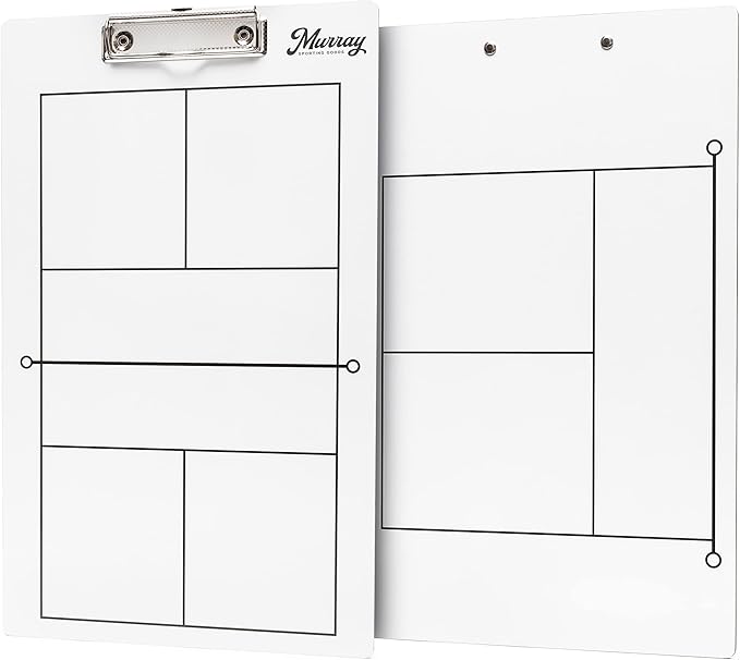Murray Sporting Goods Dry Erase Coaches Clipboard | Double-Sided Dry Erase White Board
