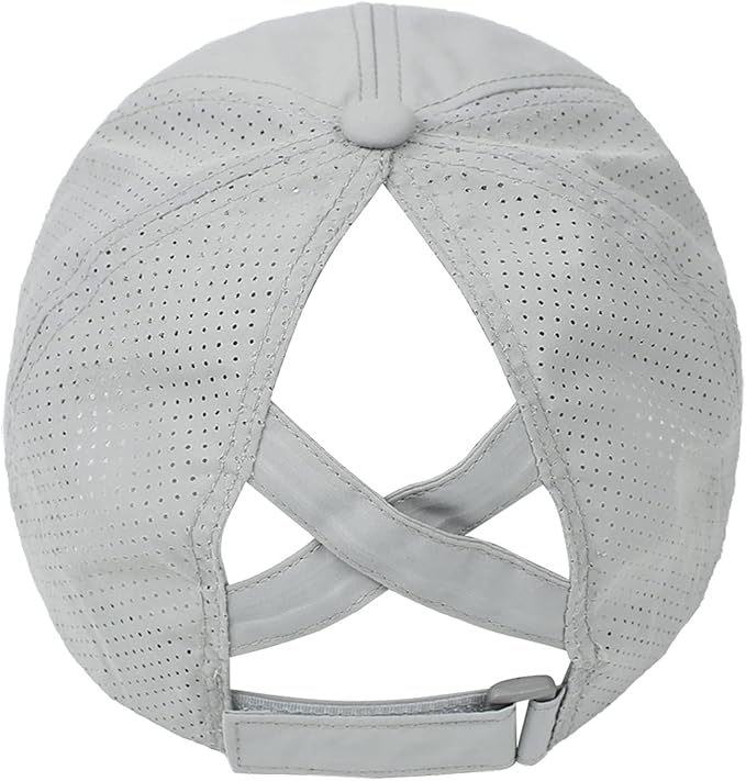 HGGE Womens Criss Cross Ponytail Baseball Cap Adjustable High Messy Bun Ponycap Quick Drying Hat