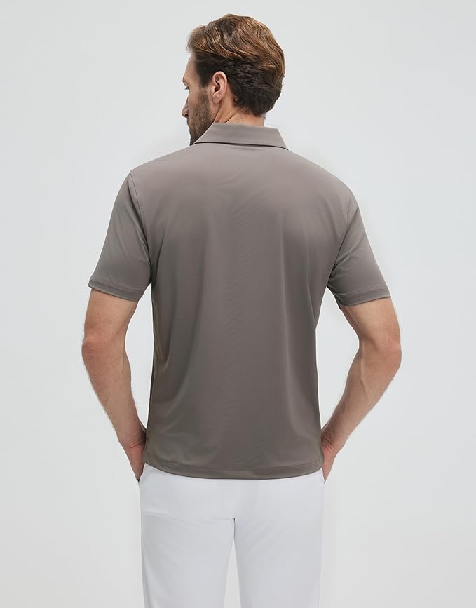 Mens Polo Shirts Short and Long Sleeve Casual Solid Stylish Dry Fit Performance Designed Collared Golf Polo Shirts for Men